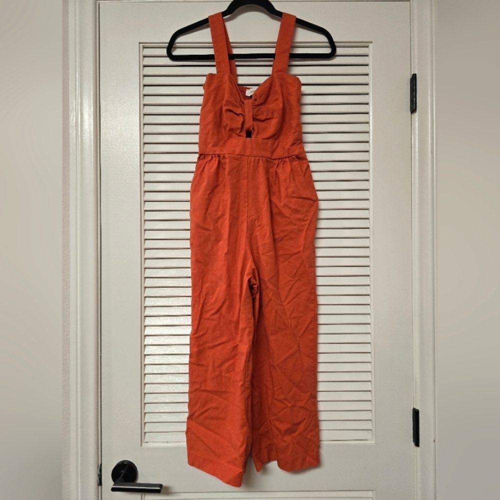 Monteau - Orange Sleeveless Jumpsuit With Pockets